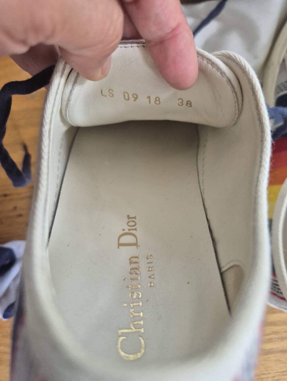 Christian Dior Walk'n'Dior Rainbow Striped Canvas Sneakers 38 US 7.5 - Picture 2 of 9